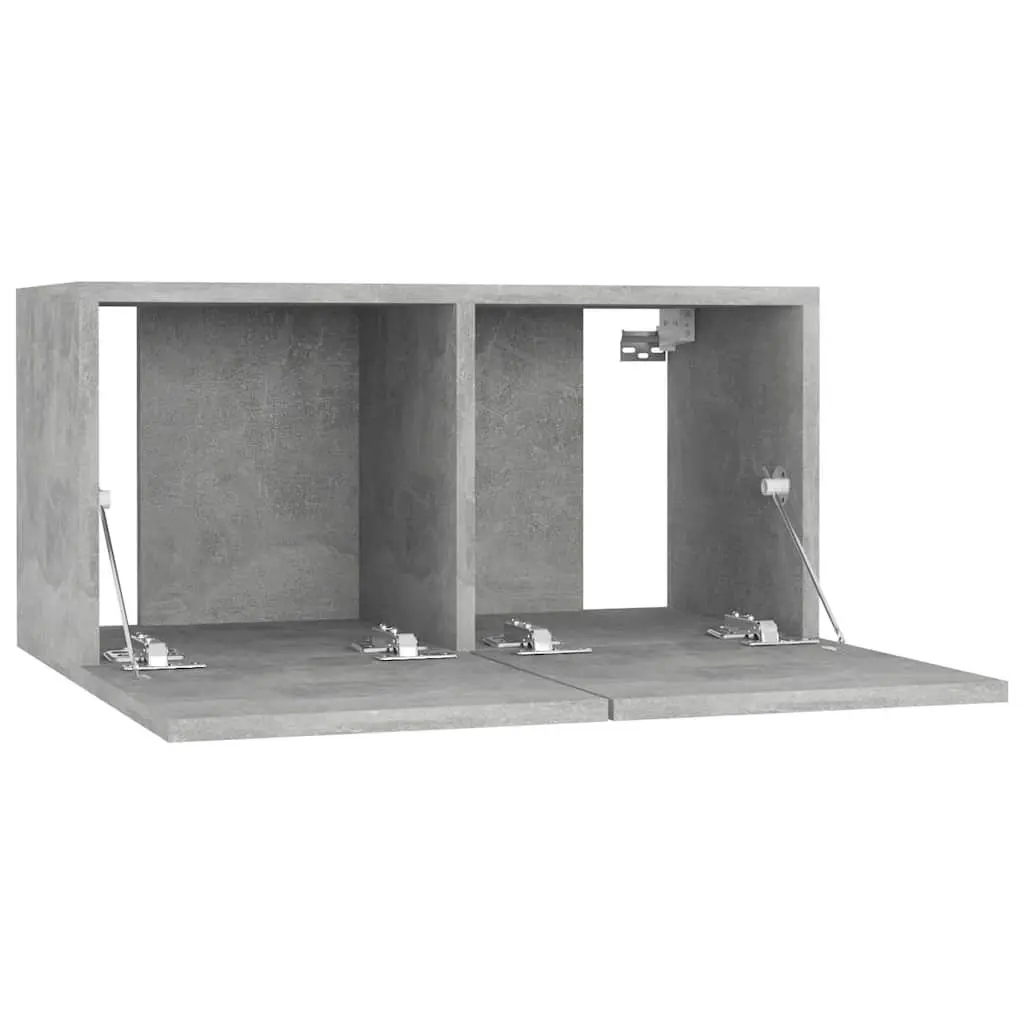 Grey Wall Mounted Entertainment Unit Modern Storage Cabinet 60x30x30cm