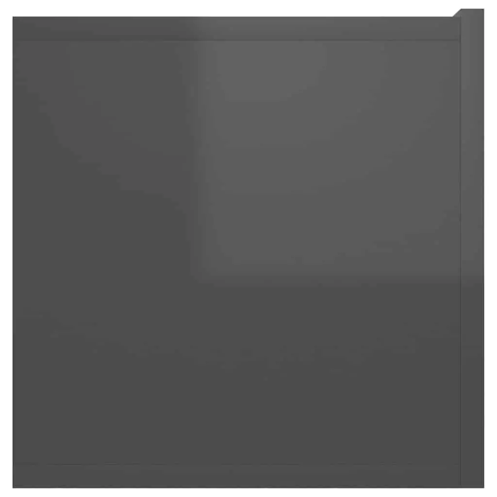 2 Piece Wall Mounted High Gloss Grey TV Cabinet Set Modern Storage Unit