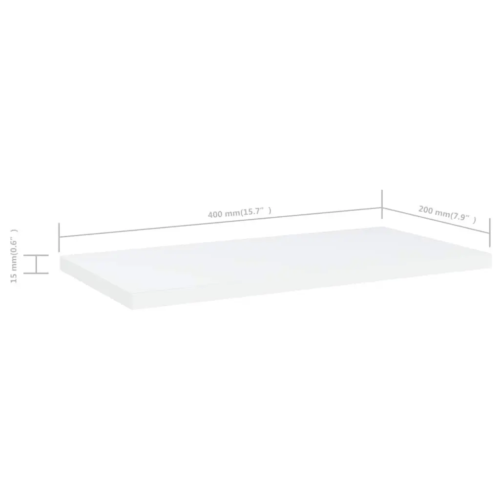 Bookshelf Boards White 8 Pieces Engineered Wood Floating Wall Mounted Storage Shelves