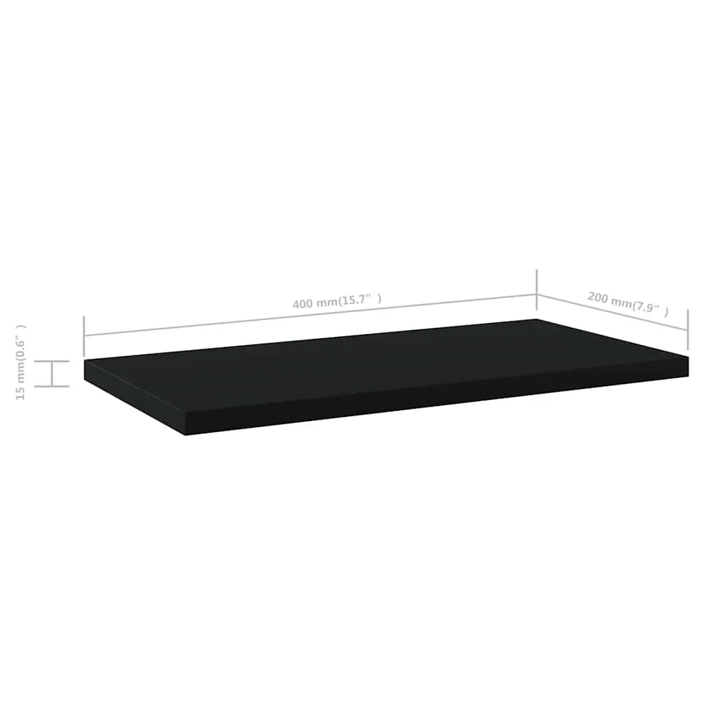 Floating Shelf Boards Black 40 x 20 x 1.5 cm Engineered Wood 4 Piece