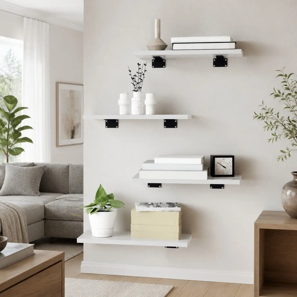Bookshelf Boards White High Gloss 40x20x1.5 cm Engineered Wood 4 Piece