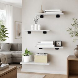 White Engineered Wood Bookshelf Boards 4 pcs 40x20x1.5 cm