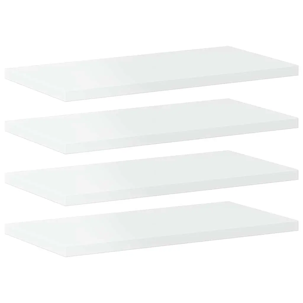 Bookshelf Boards White High Gloss 40x20x1.5 cm Engineered Wood 4 Piece