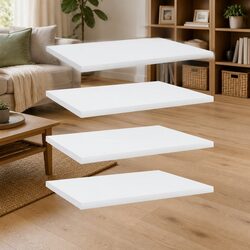 White Bookshelf Boards Set of 4 - 40x30x1.5 cm