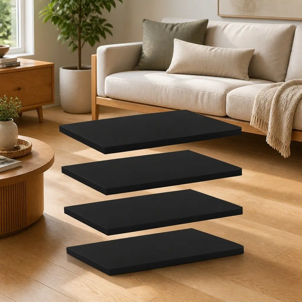 Bookshelf Boards Black 40x30x1.5 cm Engineered Wood Shelves Storage 4 Piece