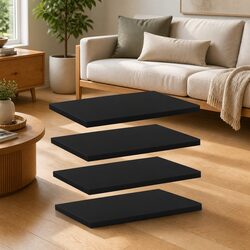 Black Engineered Wood Bookshelf Boards 4 pcs 40x30x1.5 cm