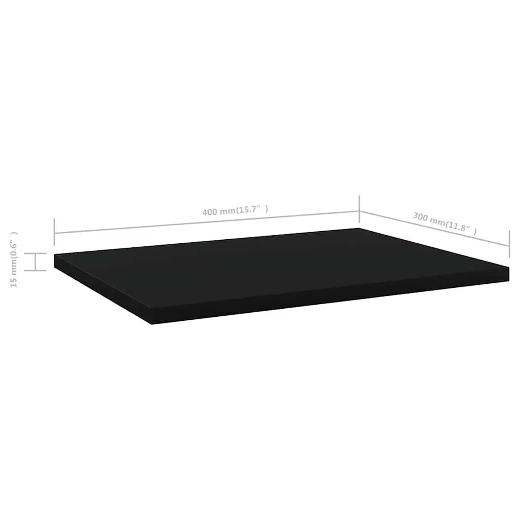Bookshelf Boards Black 40x30x1.5 cm Engineered Wood Shelves Storage 4 Piece