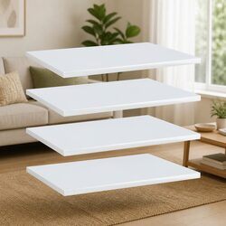 High Gloss White Bookshelf Boards - Set of 4