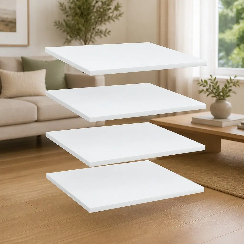 Floating Shelf Boards White 40 x 40 x 1.5 cm Engineered Wood 4 Piece