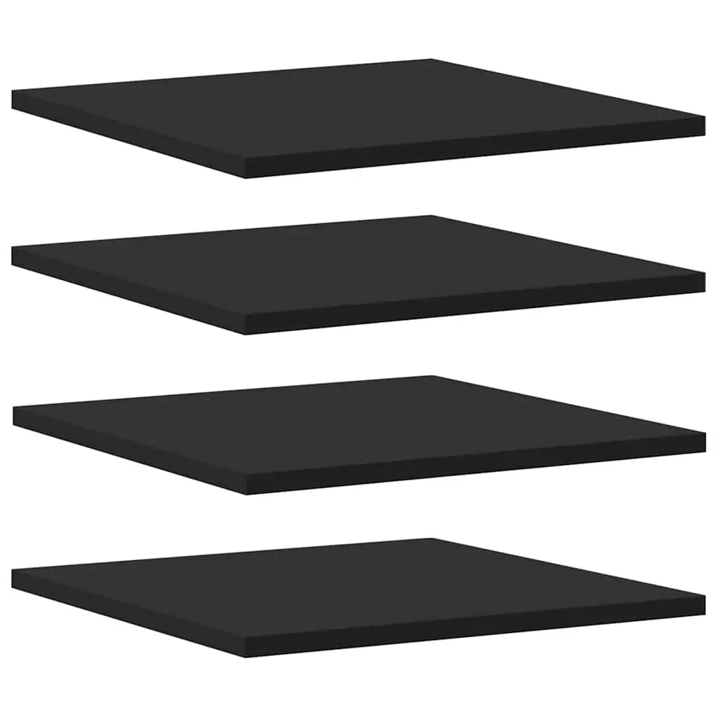 Bookshelf Boards Black Floating Shelves 40 x 40 x 1.5 cm Engineered Wood 4 Piece