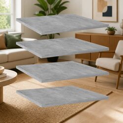 Grey Floating Shelves Set of 4 for Storage