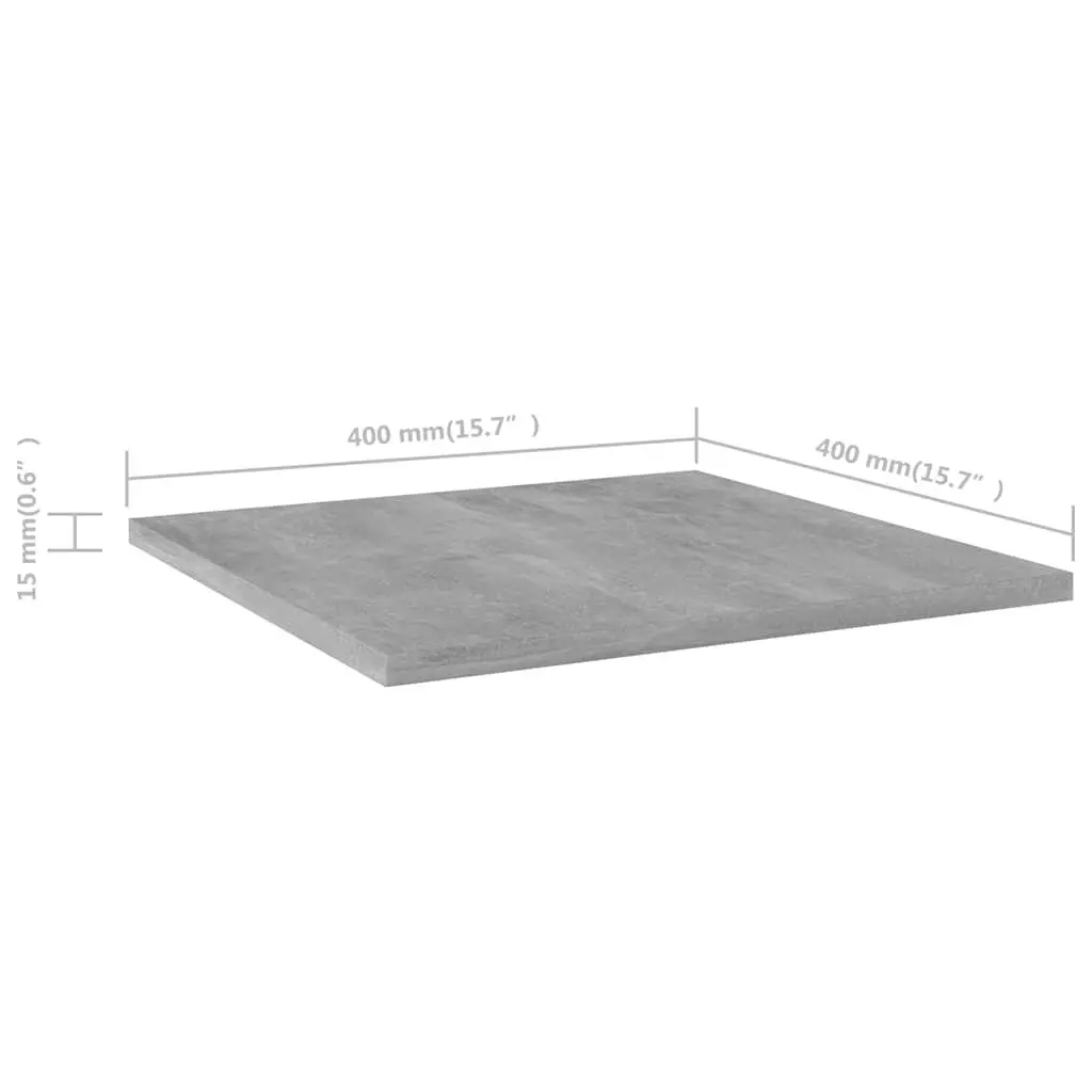 Bookshelf Boards Grey Floating Shelves Engineered Wood 40 x 40 x 1.5 cm Set of 4