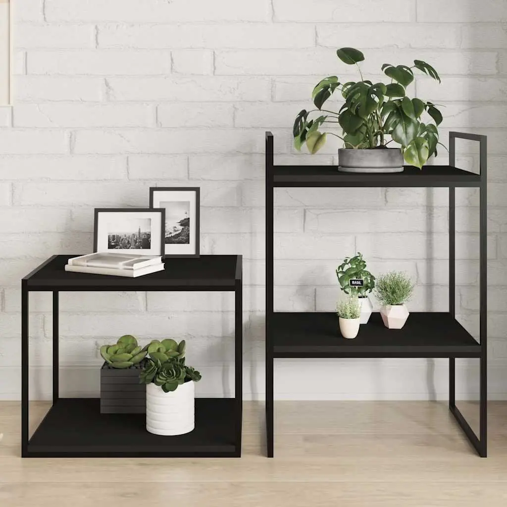 Black Engineered Wood Floating Shelf Boards 40x50x1.5cm Storage 4 Pieces