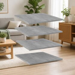 Grey Floating Shelf Boards - Set of 4 for Wall Storage