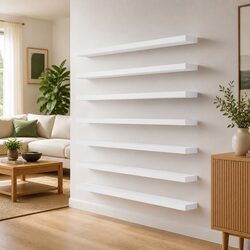 Elegant White Bookshelf Boards 8 pcs 60x10x1.5 cm