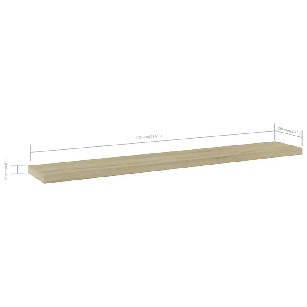 Bookshelf Boards Brown 60x10x1.5 cm Engineered Wood 4 Piece Storage Shelving Panels