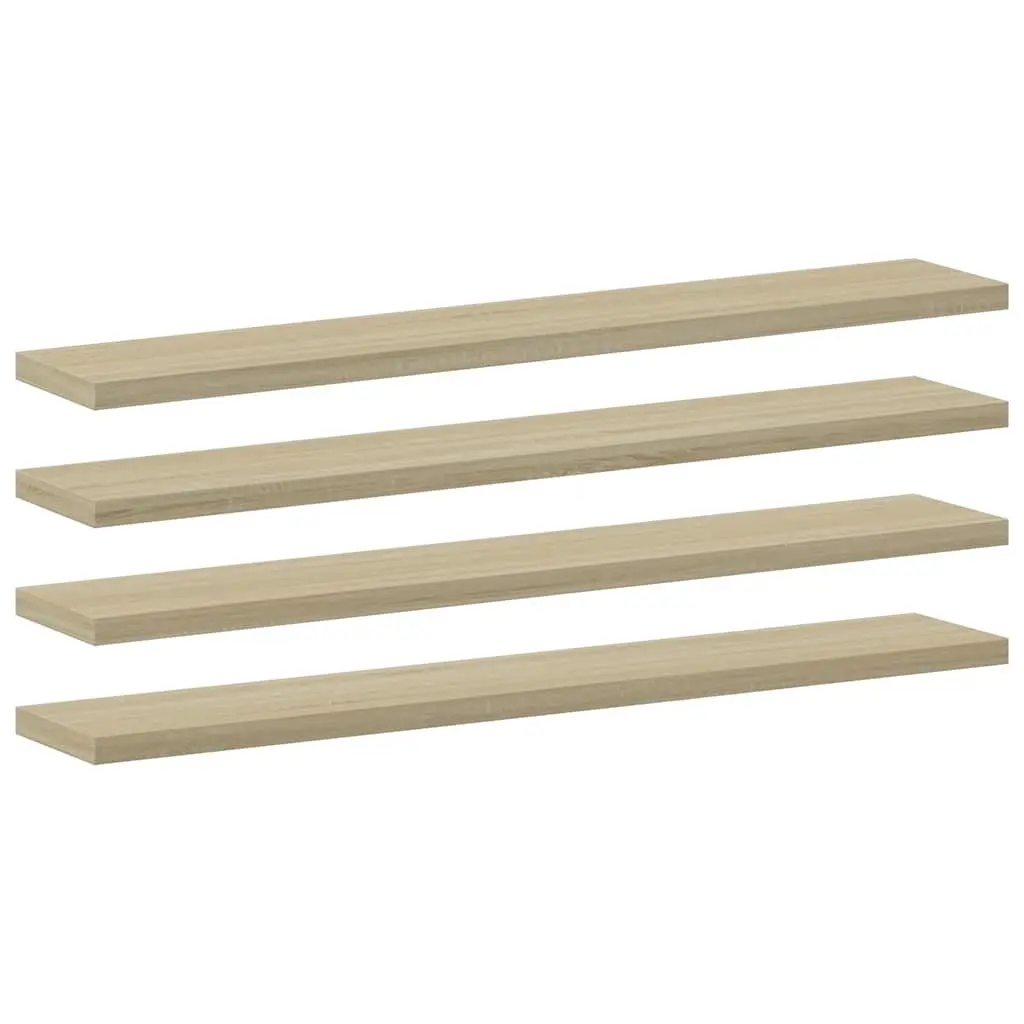Bookshelf Boards 8 pcs Brown Engineered Wood Shelving Panel Storage Solution