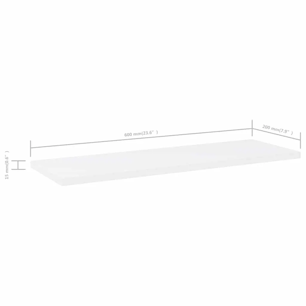 Bookshelf Boards White 60x20x1.5 cm Engineered Wood Storage Shelves 4 Piece