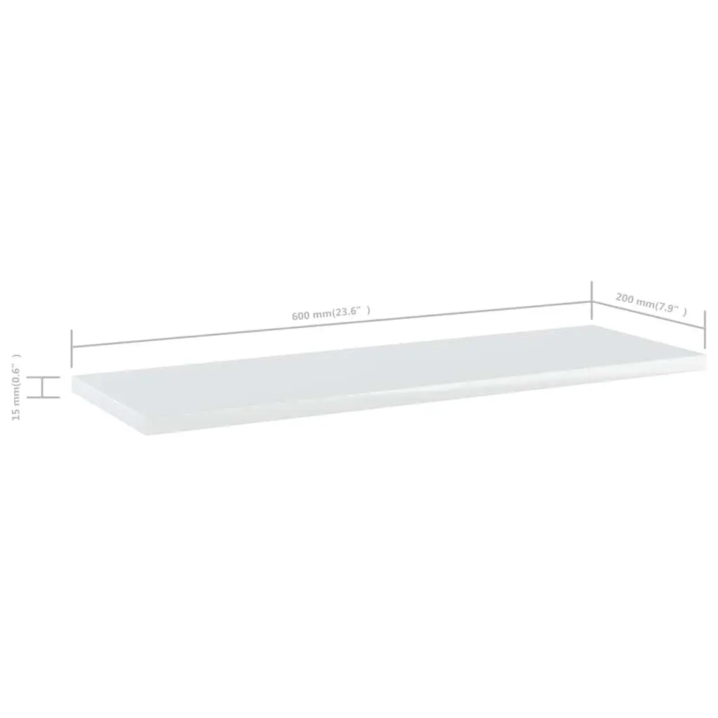 Bookshelf Boards White 60x20x1.5 cm Engineered Wood Shelves Storage
