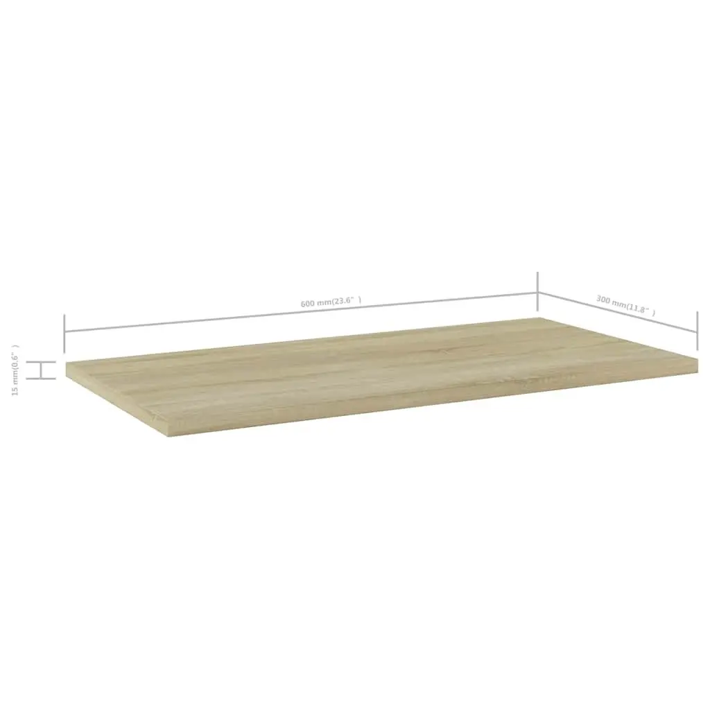 Bookshelf Boards Sonoma Oak 60 x 30 x 1.5 cm Engineered Wood 8 Piece Wall Mounted Shelving Storage Panels