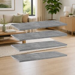 Concrete Grey Bookshelf Boards Set of 4