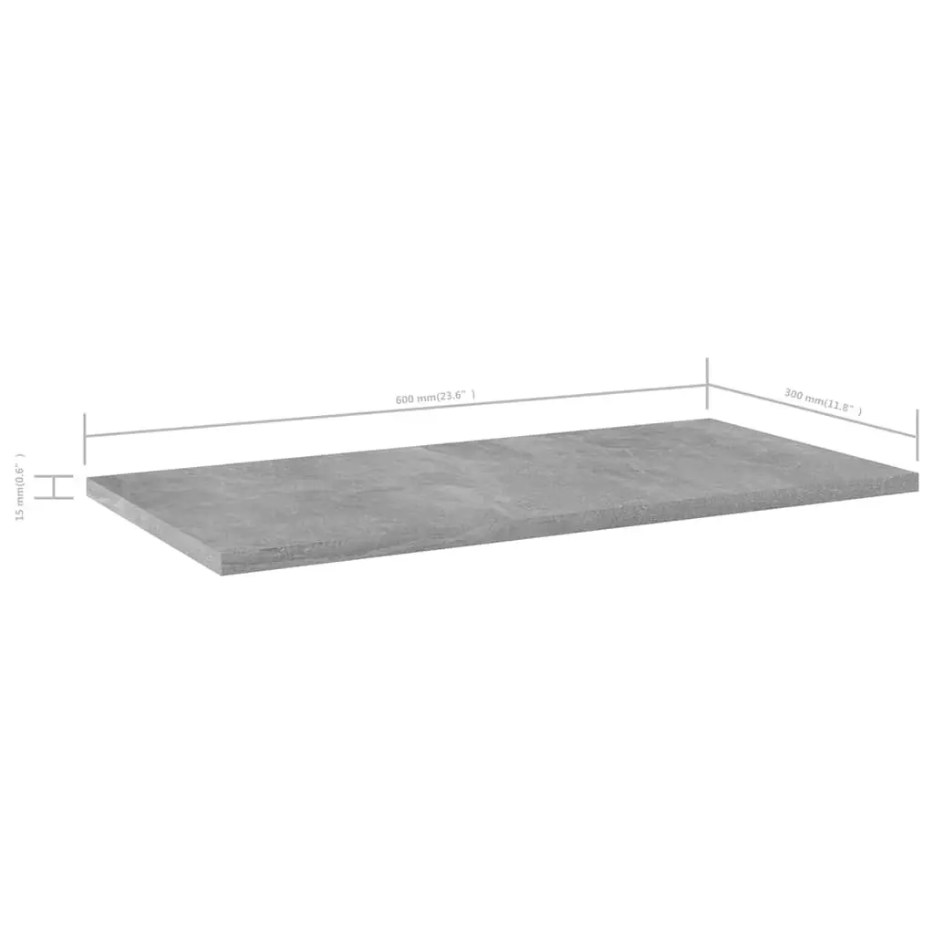 Bookshelf Boards Concrete Grey 60x30x1.5 cm Engineered Wood 4 Piece