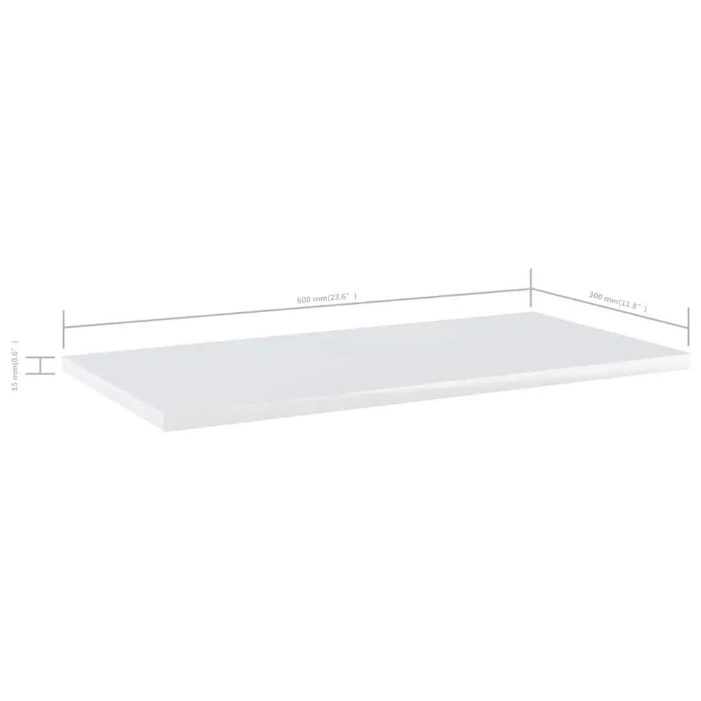 Floating Shelf Boards Set White Engineered Wood 60 x 30 x 1.5 cm