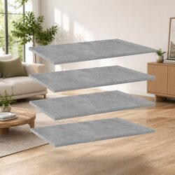 Set of 4 Grey Engineered Wood Floating Shelf Boards