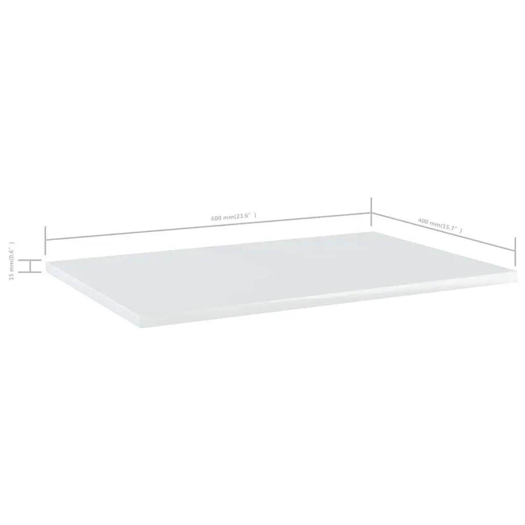 Floating Shelf Boards White Wall Mount Storage Display Shelving 60 x 40 x 1.5 cm Engineered Wood Set of 4