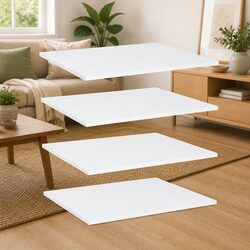 White Wall-Mounted Shelf Boards 4 Pack for Storage