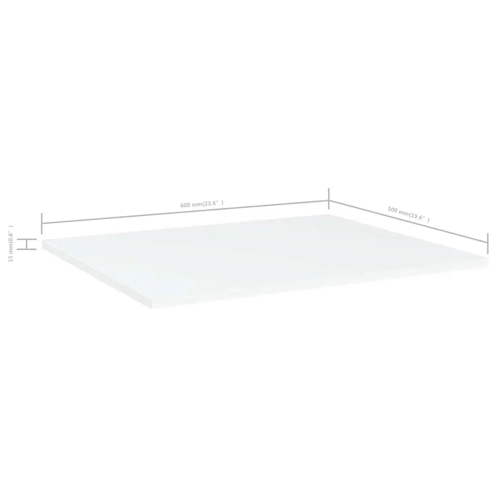 Floating Shelf Boards White 60 x 50 x 1.5 cm Engineered Wood 4 Piece