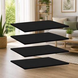 Black Floating Bookshelf Boards - 4 Pack for Stylish Storage