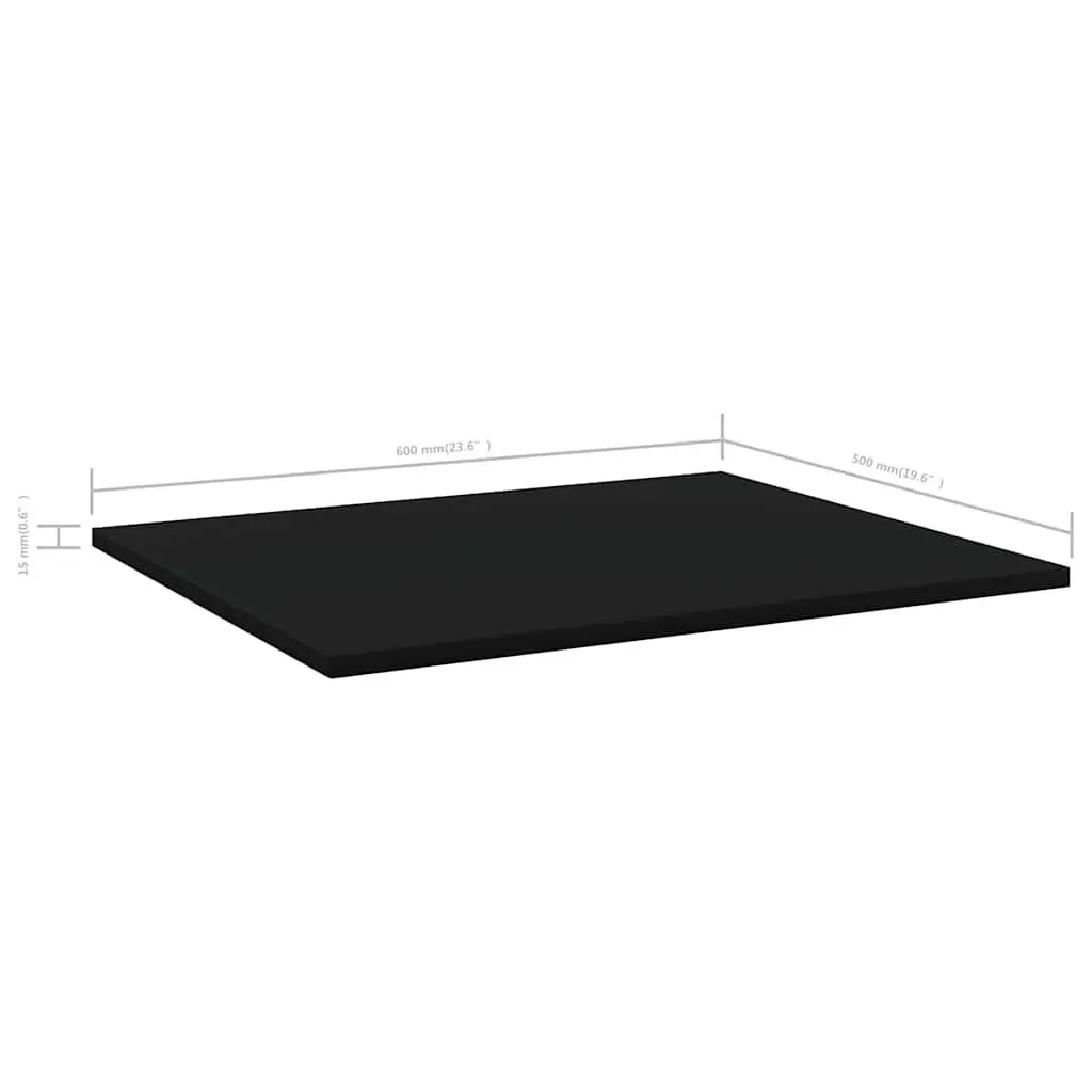 Bookshelf Boards Black 4 Pack Wall Mounted Storage Shelves Engineered Wood