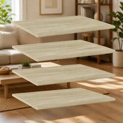 Set of 4 Floating Bookshelf Boards in Brown