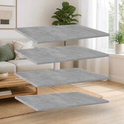 Grey Floating Wall Shelves – 4-Piece Bookshelf Set