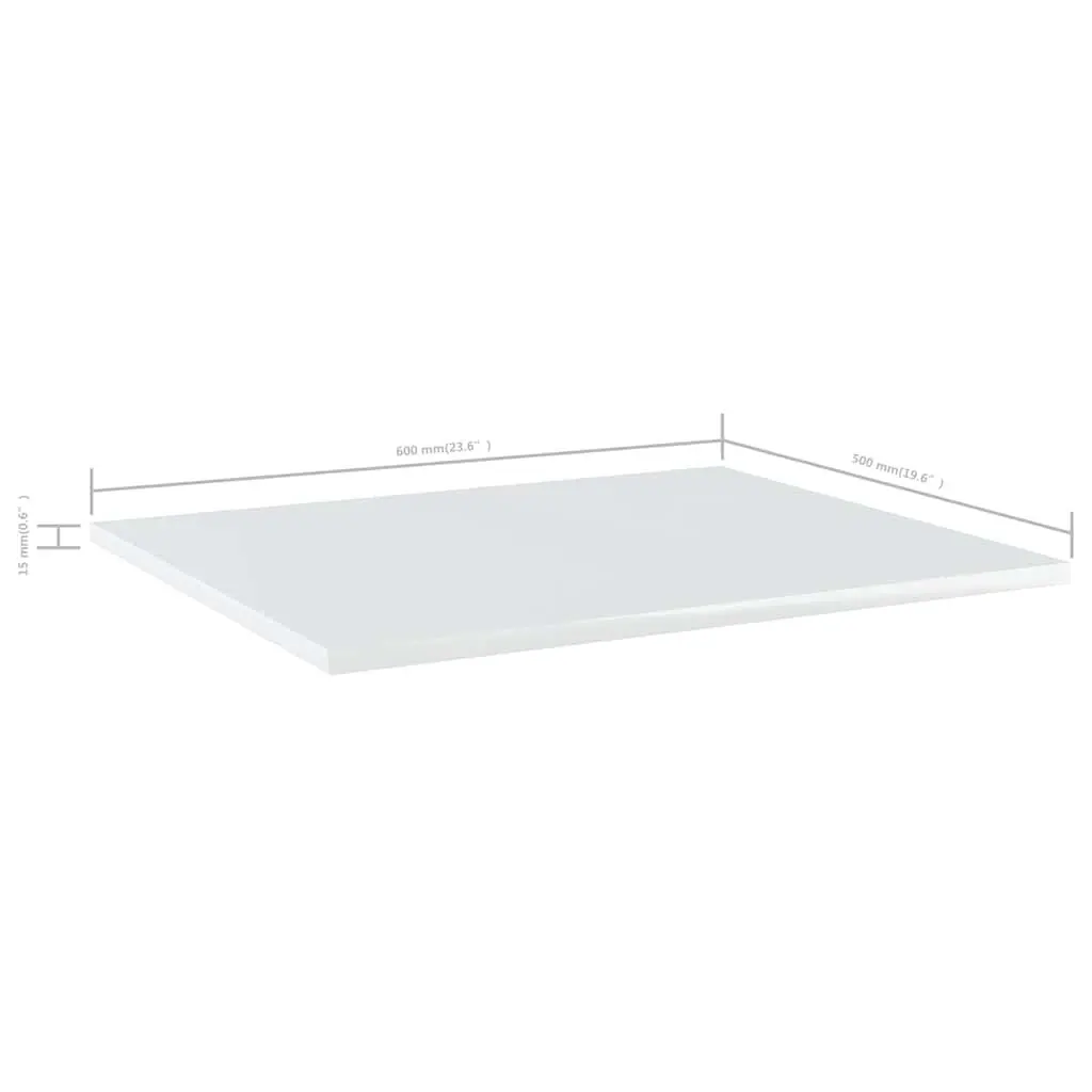 Floating Shelf Boards White Wall Mounted Storage Display Shelving Engineered Wood 60 x 50 x 1.5 cm Set of 4