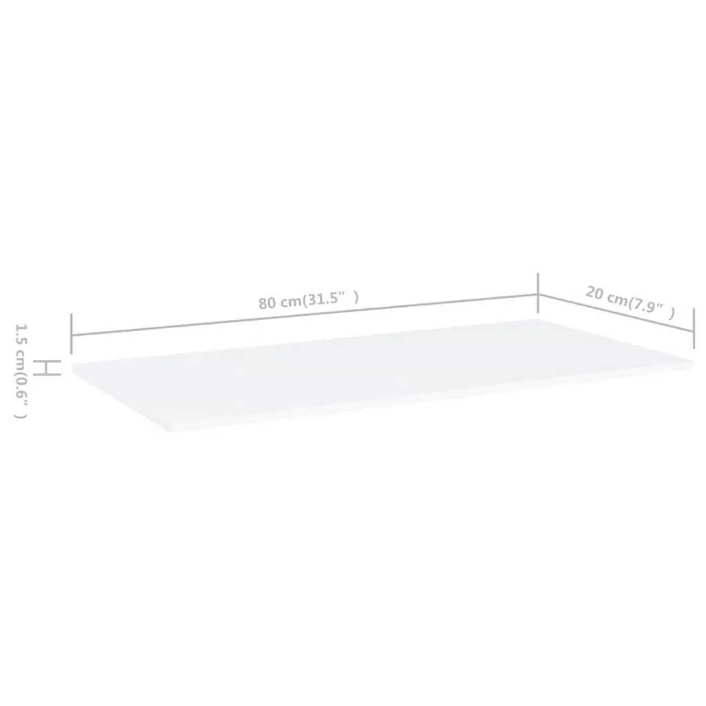 Bookshelf Boards White Storage Shelves 4 Pieces Engineered Wood