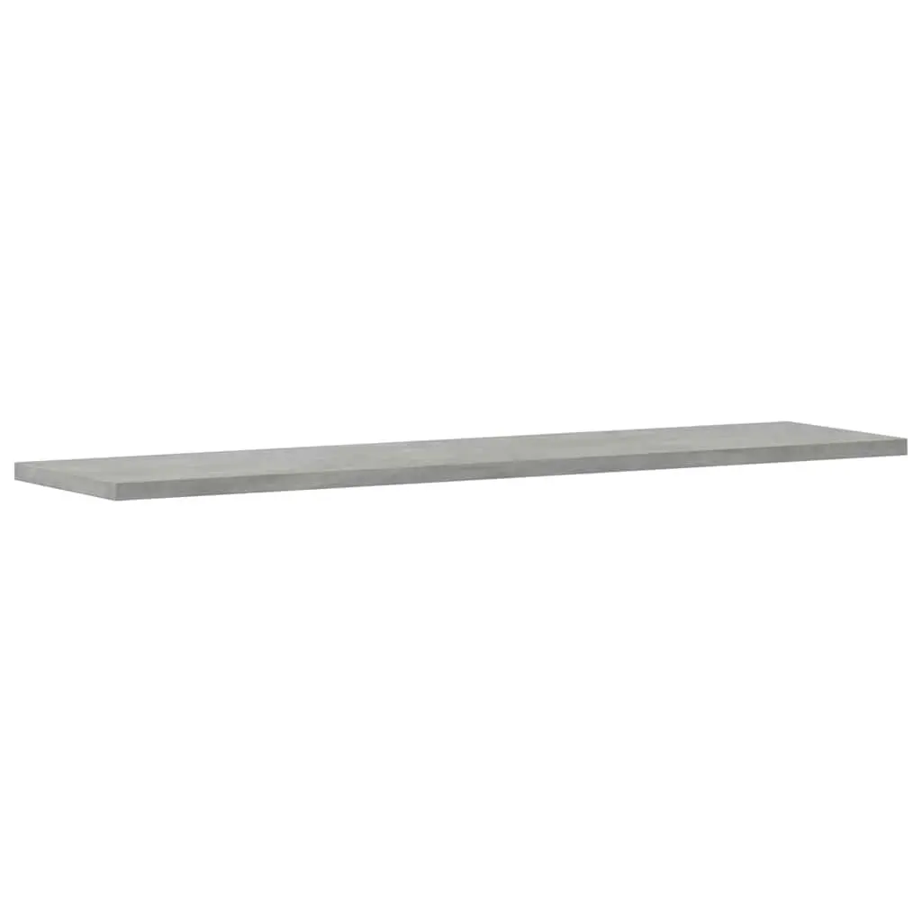 Grey Wall Mounted Bookshelf Boards Storage Shelves Set of Four Engineered Wood