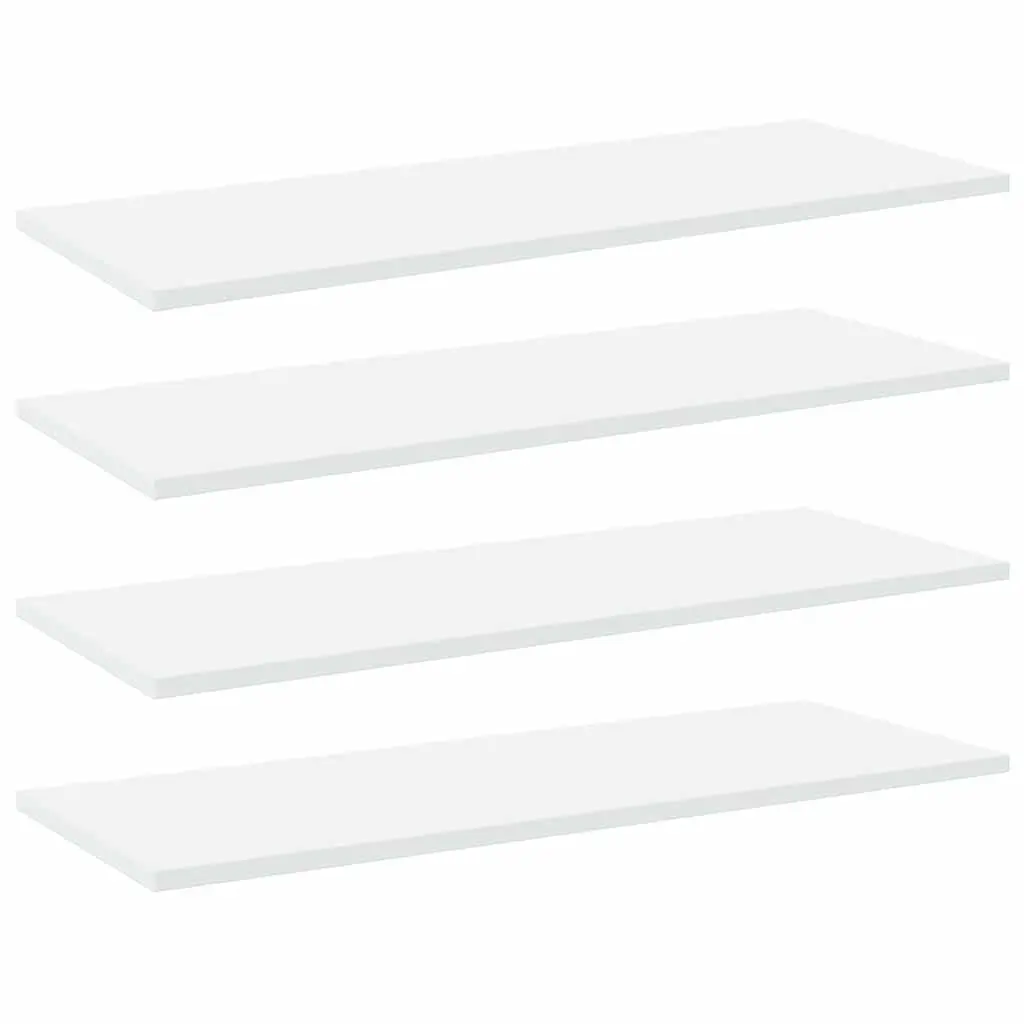 Floating Bookshelf Boards White 80 x 30 x 1.5 cm Engineered Wood 4 Piece