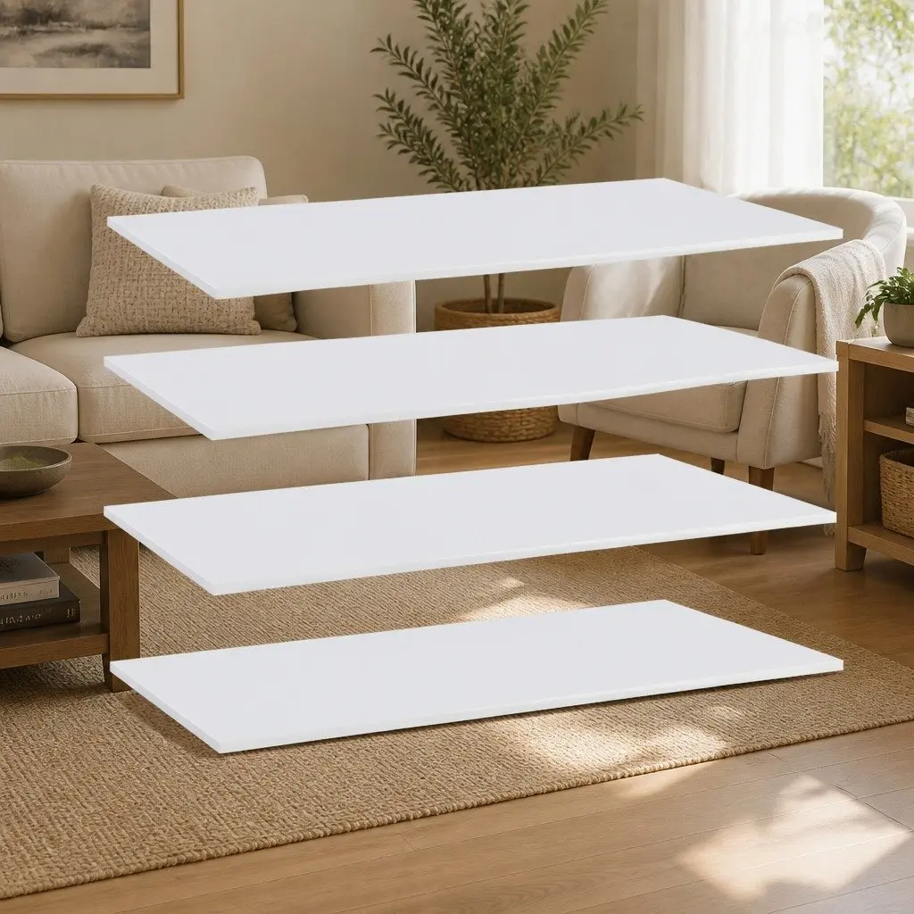 Floating Shelf Boards White 80 x 30 x 1.5 cm Engineered Wood 4 Piece