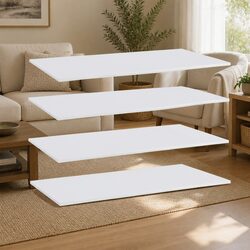 White Floating Shelf Boards 4 Pack for Stylish Storage