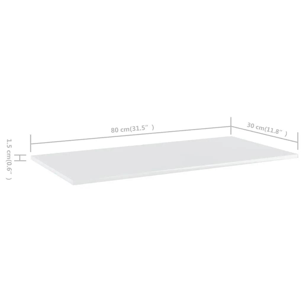 Floating Shelf Boards White 80 x 30 x 1.5 cm Engineered Wood 4 Piece