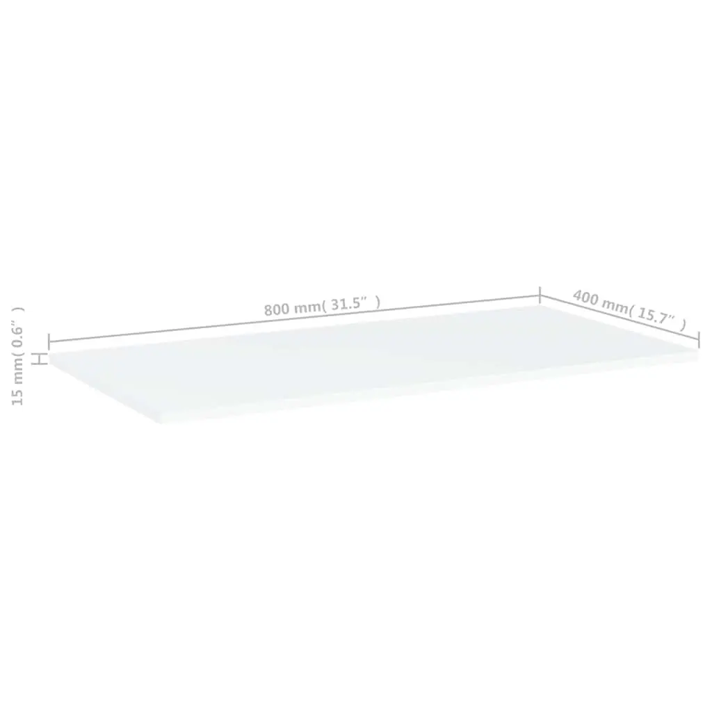 Floating Shelf Boards White 80 x 40 x 1.5 cm Engineered Wood 4 Piece