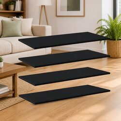 Black Floating Shelf Boards Set of 4 for Stylish Storage