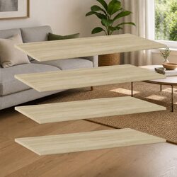 Warm Brown Bookshelf Boards - Set of 4