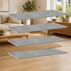 Grey Engineered Wood Floating Bookshelf Boards Set of 4