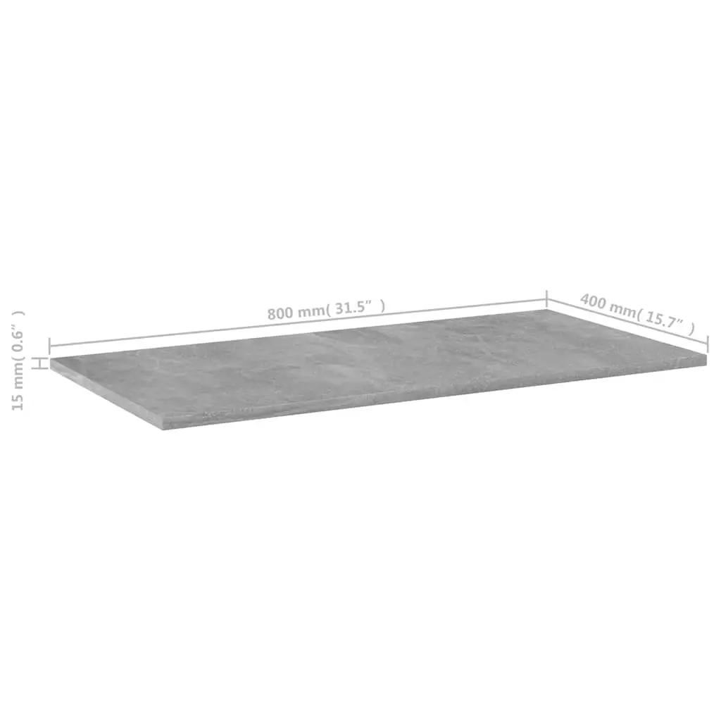 Grey Engineered Wood Floating Shelf Boards Storage Shelves 80x40x1.5cm Set of 4