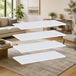Elegant Floating Shelves 4 Pack in Gloss White