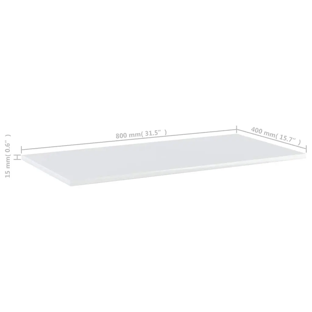 Floating Shelves Gloss White 80 x 40 x 1.5 cm Engineered Wood 4 Pack
