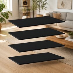 Black Floating Shelf Boards Set of 4 for Storage
